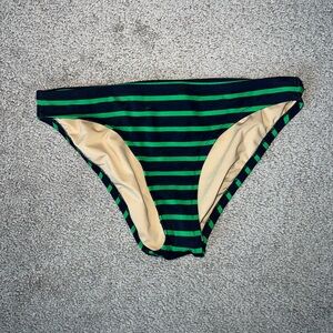 J. Crew Green and Black Striped Bikini Bottom